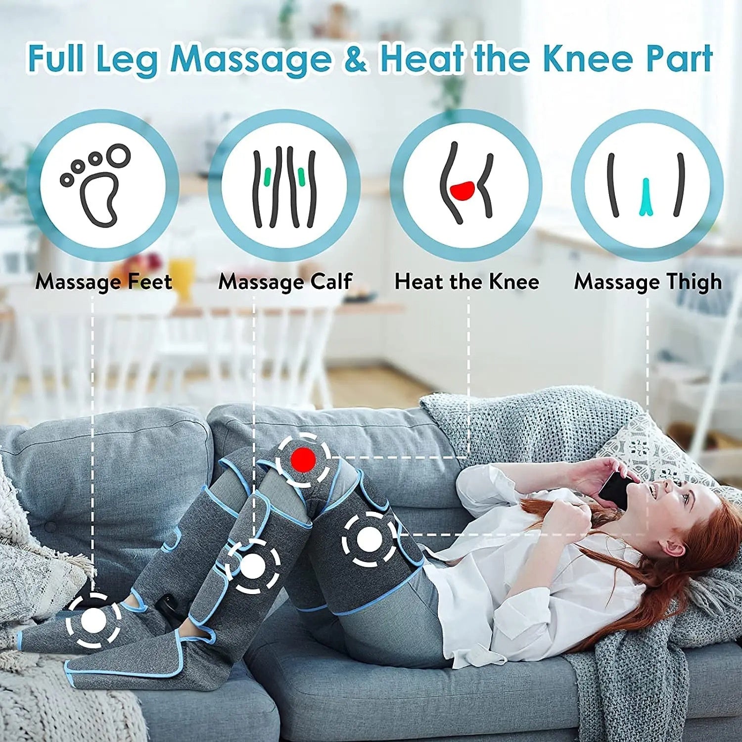 Electric Heated Muscle Relax Pain Relief foot knee calf