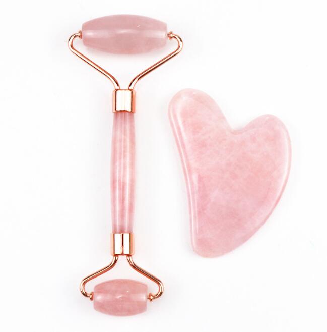 Face Lift Massager Crystal Roller Facial Massage Relaxation Jade Roller Stone Natural Rose Quartz Beauty Skin Tool Girl Gift